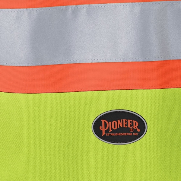 Pioneer Safety Shirt, Hi-Vis, Yellow, Polyester, 3XL - V1051160U-3XL