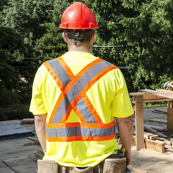 Pioneer Safety Shirt, Hi-Vis, Yellow, Polyester, 3XL - V1051160U-3XL