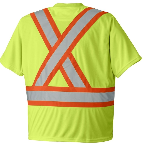 Pioneer Safety Shirt, Hi-Vis, Yellow, Polyester, 3XL - V1051160U-3XL
