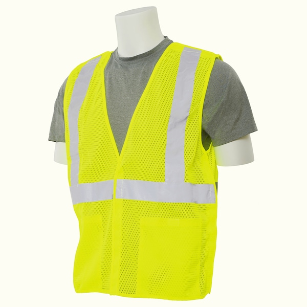 Deltaplus Safety Vest, Break Away, Mesh, Class 2, S320, Hi-Viz Lime, XL - 61102