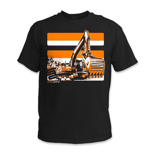 Safetyshirtz Excavator High Visibility Tee, Black, XL - 39020501XL