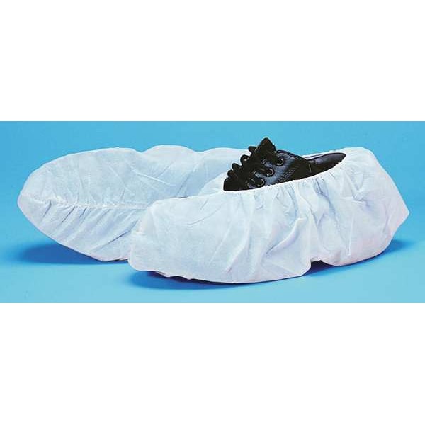 Keystone Safety Disposable Shoe Covers, Polypropylene, White, Slip Resistant Sole: No , XL - SC-CPE-XL-WHITE