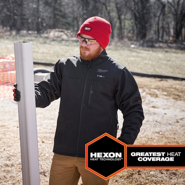 Milwaukee Tool M12 Heated TOUGHSHELL Men's Jacket, Black, Heats 3 to 12 Hours, 3 Outside Pockets, 2XL - M100B-212X