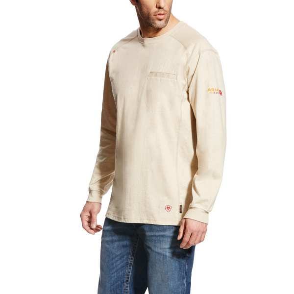Ariat Men's FR Crew Longsleeve Tee, 8.7 cal/sq cm, XLT, Cotton - 10022328