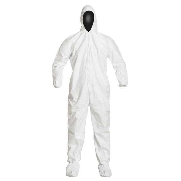 Dupont Disposable Coverall, Hooded, XL, Tyvek(R) IsoClean(R), Zipper, Elastic Cuff, Elastic Ankle, 25 PK - IC105SWHXL0025CS