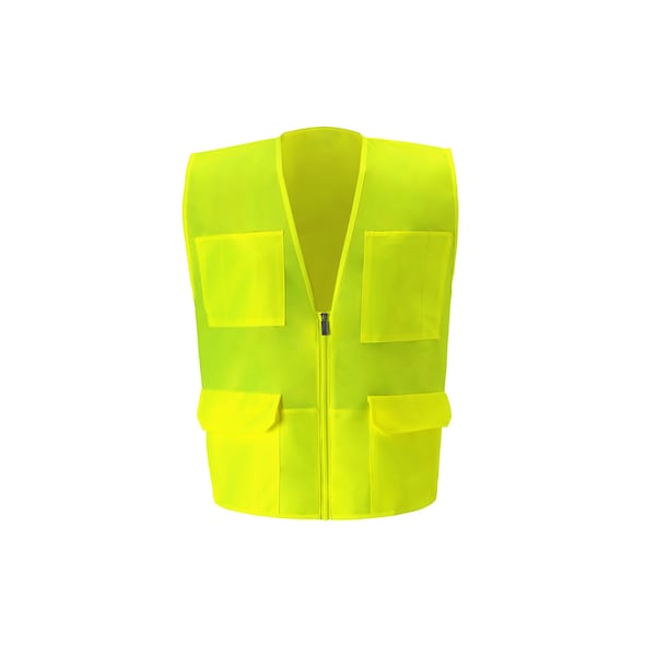 2W International Safety Vest L Plain Back, , Zipper 6 Pockets - 8048-B L
