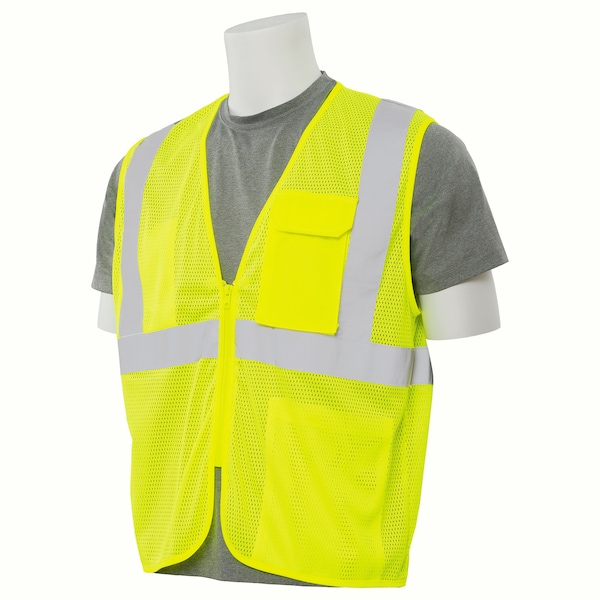 Deltaplus Safety Vest, Mesh, Hi-Viz, Lime, 3XL, Standards: ANSI 107 Class 2 - 61877