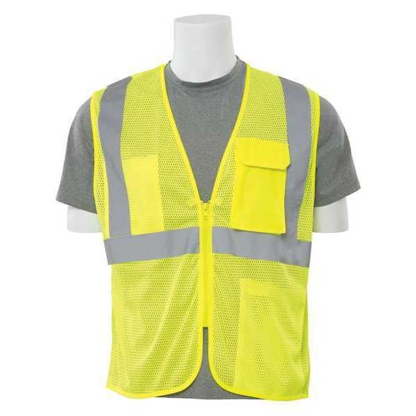 Deltaplus Safety Vest, Mesh, Hi-Viz, Lime, 3XL, Standards: ANSI 107 Class 2 - 61877