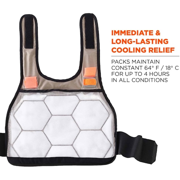 Ergodyne Premium FR Phase Change Cooling Vest with Rechargeable Ice Packs, S/M - 6215