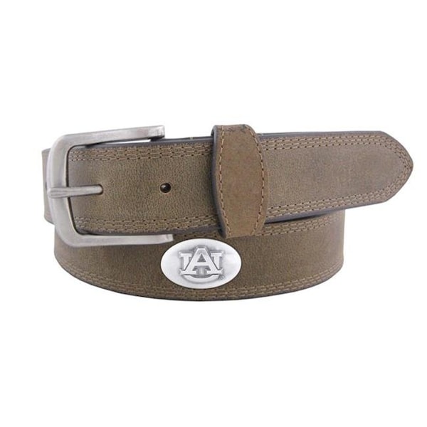 Zep-Pro Zep-Pro UAU-BOLPS-CRZ-LBR-38 Auburn Tigers Concho Emblem Crazyhorse Leather Belt Size 38 - UAU-BOLPS-CRZ-LBR-38