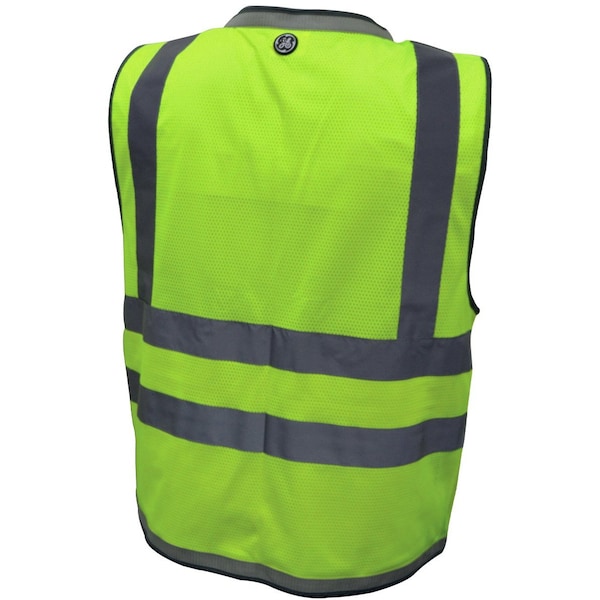Ge Green Surveyor Vest, Reflective Tape 10 Pockets, L - GV088GL