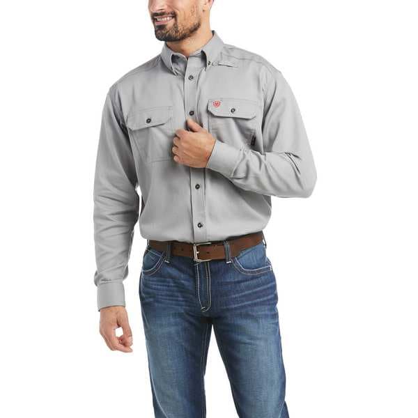 Ariat Men's FR Button Down Shirt, 8.9 cal/sq cm, M, Cotton - 10012253