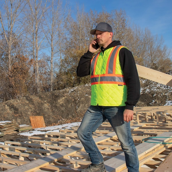 Tough Duck Quilted Safety Vest, SV052-FLGR-3XL - SV052