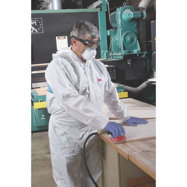 3M Disposable Coveralls, Hooded, 3XL, SMMMS, Zipper, Knit Cuff, Elastic Ankle, Serged Seam - 4520-3XL