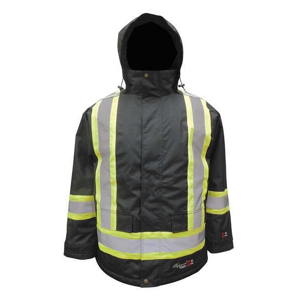 Viking Flame Resistant Flame Resistanteezer Insulated Rain Parka, XL, 13.5 oz Polyester - 3957FRJ-XL