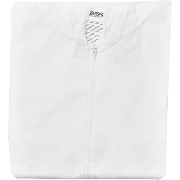 Global Industrial Disposable Coverall, M, 25 PK, White, Polypropylene - 708187M