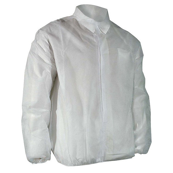 Cellucap Disposable Lab Coat, Polypropylene, Hook-and-Loop Closure, White, XL, 50 PK - 6512EWHLX