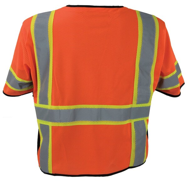Ironwear Two-Tone Hi-Vis Safety Vest w/Sleeves 2XL Class 3 , Zipper 7 Pockets - 1296-OZ-RD-2XL
