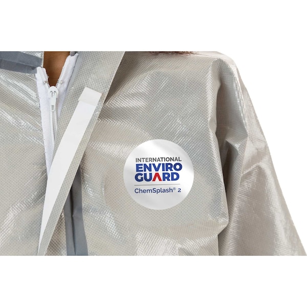 International Enviroguard Disposable Coverall, Collared, L, Non-Woven Laminate, Zipper, Elastic Cuff, Open Ankle, Taped Seam - 7212GT-L