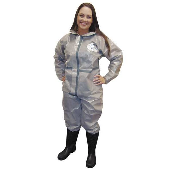 International Enviroguard Disposable Coverall, Collared, L, Non-Woven Laminate, Zipper, Elastic Cuff, Open Ankle, Taped Seam - 7212GT-L