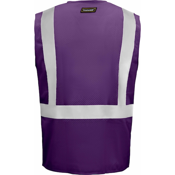 Ironwear Hi-Vis Safety Vest S , Zipper 5 Pockets - 1284-PRZ-RD-SM