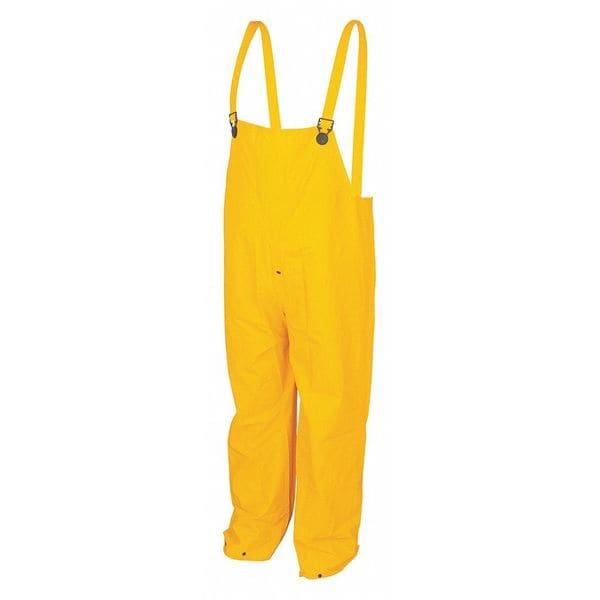 Mcr Safety Classic .35Mm Pvc Poly Bib Overall W, 2XL, PVC/Polyester, 30-1/2" Inseam, 52" Waist, Yellow, 2XL - 200BPX2