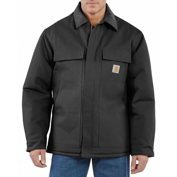 Carhartt Men's Black Cotton Coat size 4XL - C003-BLK 4XL REG