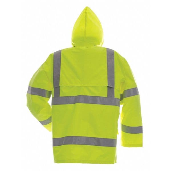 Viking Hi-Viz Rain Jacket, 150 Denier Trilobal Ripstop Polyester, Class 3 Type R, Green, 6XL - D6323JG-XXXXXXL