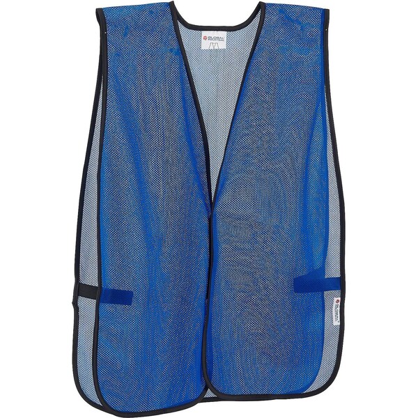 Global Industrial Hi-Vis Safety Vest, Mesh, Blue, One Size - 641642B