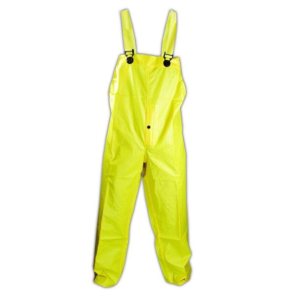 Magid P7819 RainMaster Yellow Vinyl Coated Bib Pants with Elastic Straps and Button Fly - P7819-XXXXL