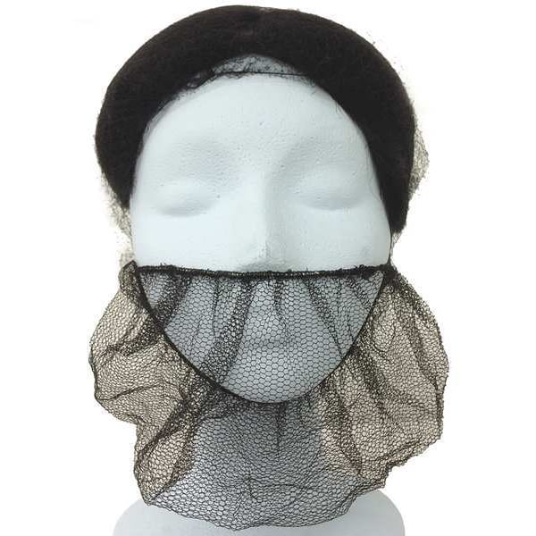 Keystone Safety Beard Cover, Nylon, 18 in Dia., Brown, 18 in, 1000 PK - 112HPI-BROWN