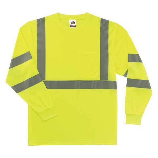 Ergodyne Long Sleeve T-Shirt, Lime, Class 3, 3XL - 8391