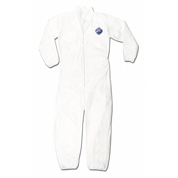 Mcr Safety Disposable Coveralls, Collared, 2XL, Tyvek(R), Zipper, Elastic Cuff, Elastic Ankle, 25 PK - TY125SX2
