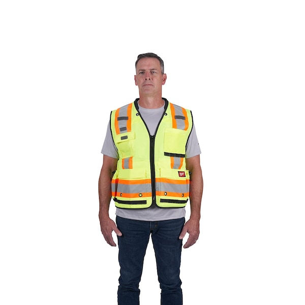 Milwaukee Tool Class 2 Surveyor's High Visibility Yellow Safety Vest - Small/Medium - 48-73-5161