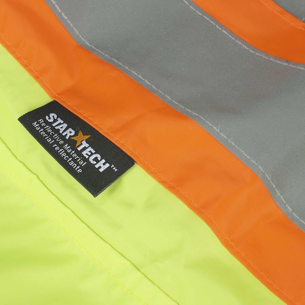 Pioneer Safety Rain Suit, Hi-Vis Orange, 2XL, Polyester|PVC, 0.18 mm Thick, Folds and zips into collar, 2XL - V1080160U-2XL