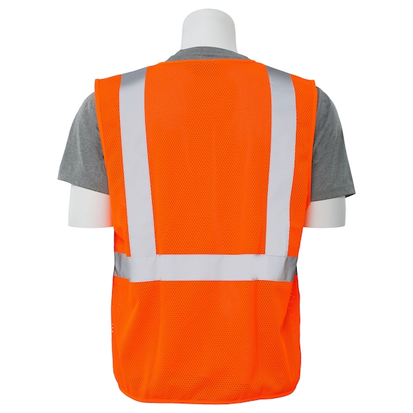 Erb Safety Safety Vest, Economy, Hi-Viz, Orange, L - 61454