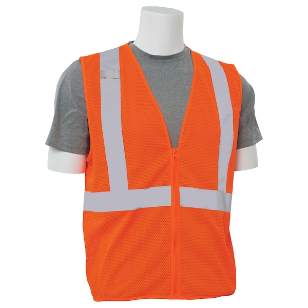 Erb Safety Safety Vest, Economy, Hi-Viz, Orange, L - 61454