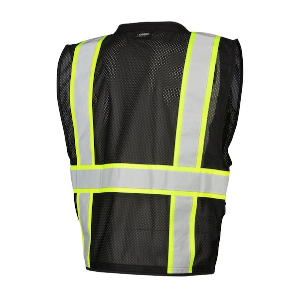 Kishigo Safety Vest, Zipper, Black, L/XL - B100-L-XL
