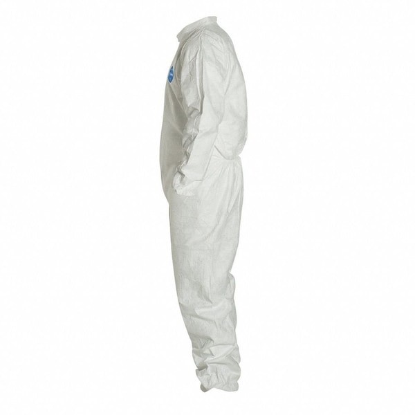 Dupont Tyvek 400 Collared Disposable Coverall, Elastic Wrists and Ankles, XL, White, 6 Pack - TY125SWHXL0006G1