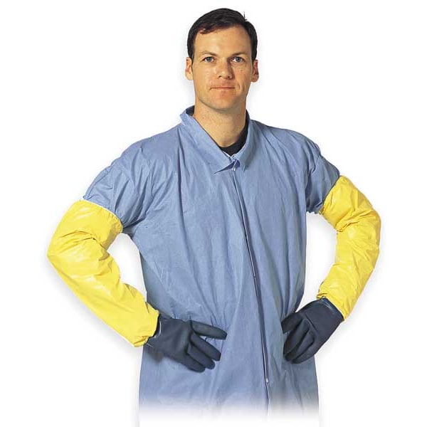 Dupont Tychem(R) 2000 Chemical Resistant Sleeves, 18 in Length, 10 mil Thick, Bound Seam, Yellow, 200 PK - QC500BYL00020000