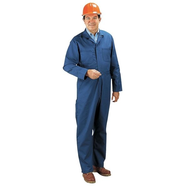 Red Kap CT10 Coverall, Cotton/Polyester, 7.25 oz Fabric Weight, 34 in Inseam, Navy, 46 Long - CT10NV LN 46