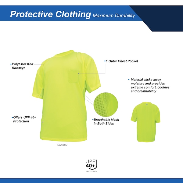 Ge HV Safety TShirt Short Sleeve Breathable Mersh 2XL - GS106G2XL