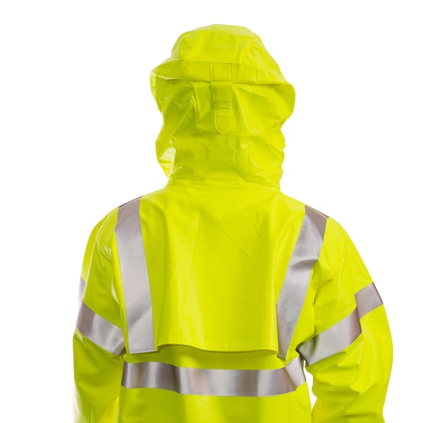 Tingley Arc Flash Flame Resistant Rain Jacket, PVC, Class 3 Lime, 2XL - J44122