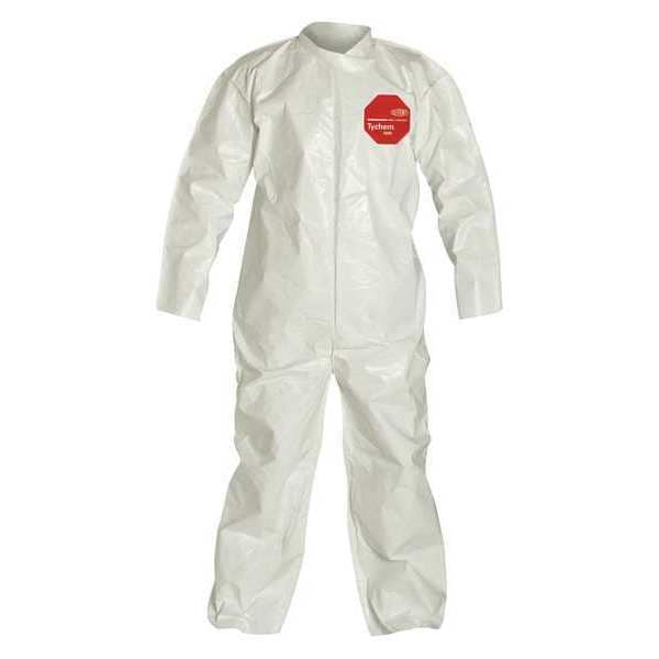 Dupont Tychem 4000/120 Chemical Resistant Coverall, Tychem(R) 4000, 3.6 oz Fabric Weight, 30 1/2 in Inseam - SL120BWH2X001200