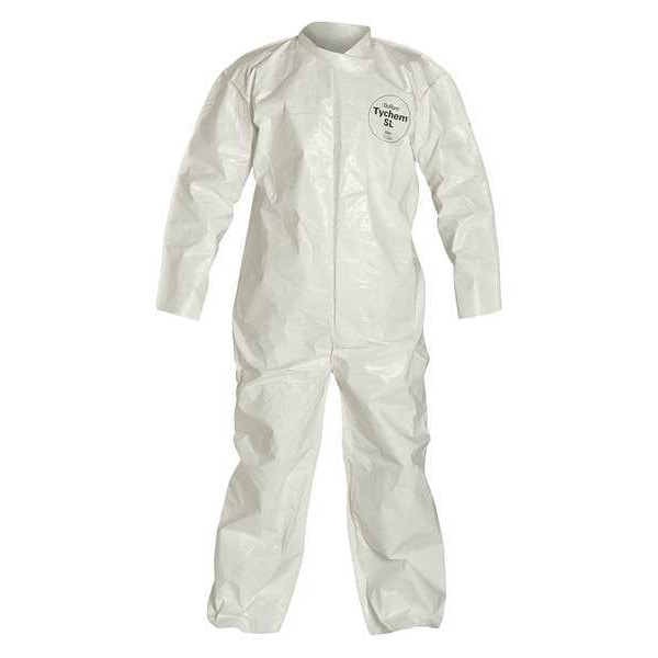 Dupont Tychem 4000/120 Chemical Resistant Coverall, Tychem(R) 4000, 3.6 oz Fabric Weight, 30 1/2 in Inseam - SL120BWH2X001200