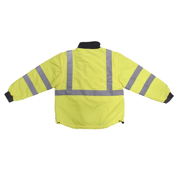 Radians Hi-Vis Windbreaker, 100% Polyester Twill - DWR Coated, Class Type R Class 2 Hi-Vis Green / Gray, L - SJ07-3ZDS-L