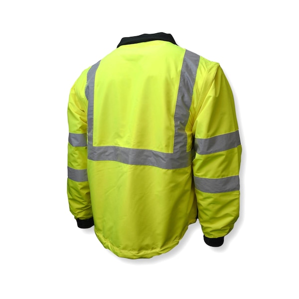 Radians Hi-Vis Windbreaker, 100% Polyester Twill - DWR Coated, Class Type R Class 2 Hi-Vis Green / Gray, L - SJ07-3ZDS-L