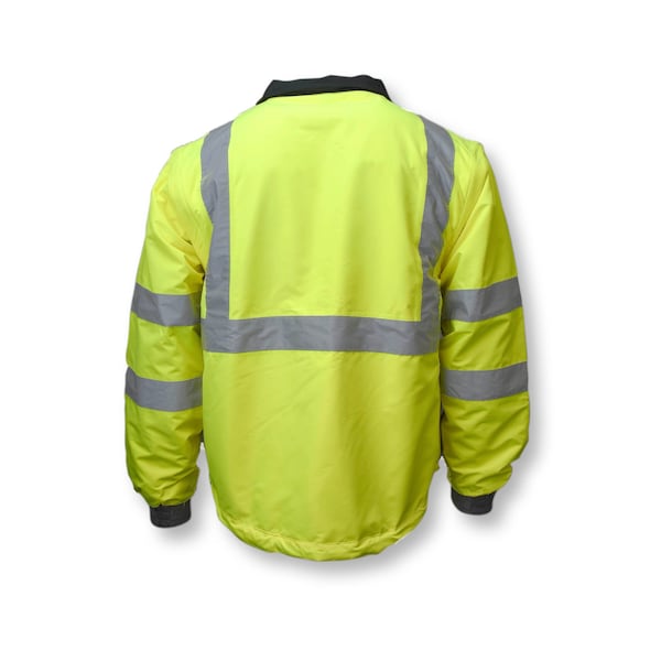 Radians Hi-Vis Windbreaker, 100% Polyester Twill - DWR Coated, Class Type R Class 2 Hi-Vis Green / Gray, L - SJ07-3ZDS-L