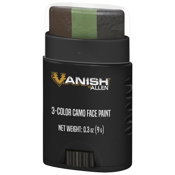 Vanish Camo Face Paint Stick, 3-Colors, Brown, Olive, & Black - 6117