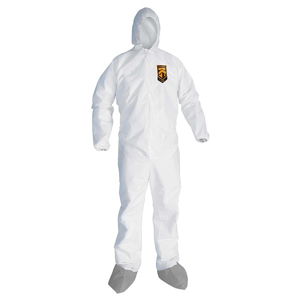 Kleenguard Disposable Coverall, Hooded, S, Fabric, Zipper, Elastic Cuff, Elastic Ankle, Serged Seam - 48971